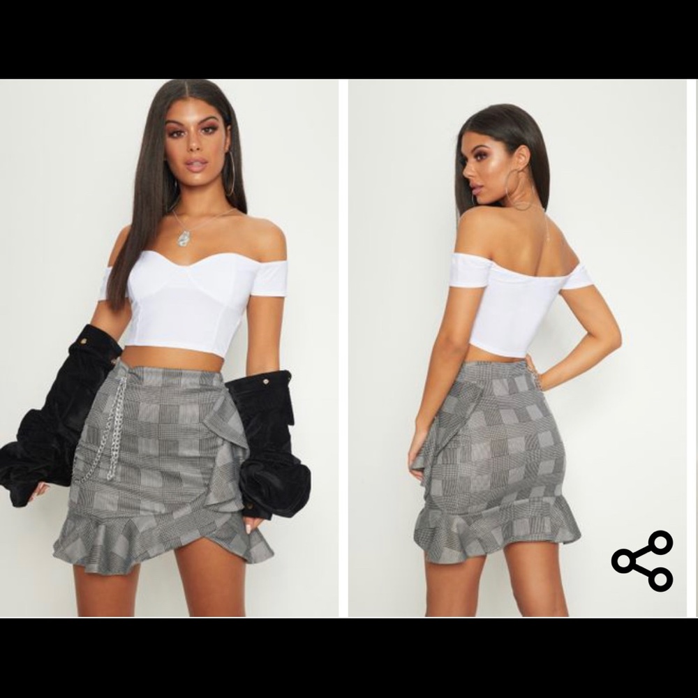 White Crepe Cup Detail Bralet